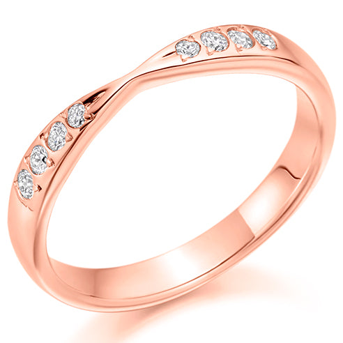 Round Brilliant Cut Grain Set Shaped Eternity Ring