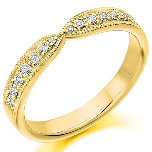 Round Brilliant Cut Grain Set Shaped Eternity Ring