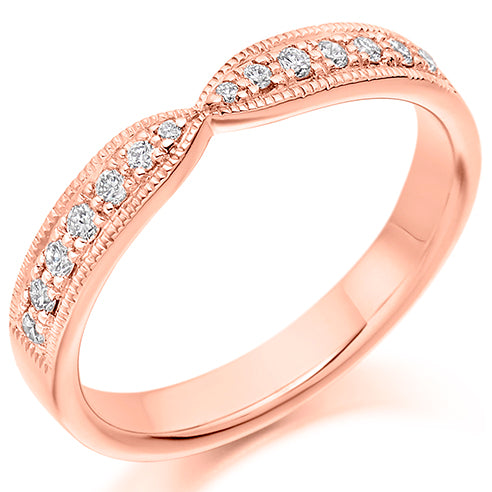 Round Brilliant Cut Grain Set Shaped Eternity Ring