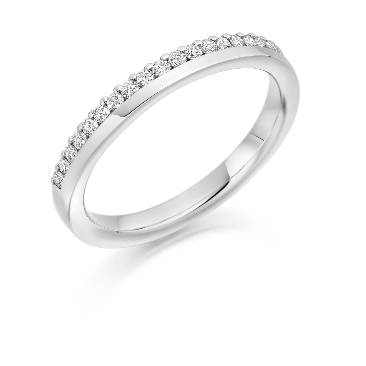 Round Brilliant Cut Offset Micro-claw Set Shaped Eternity Ring