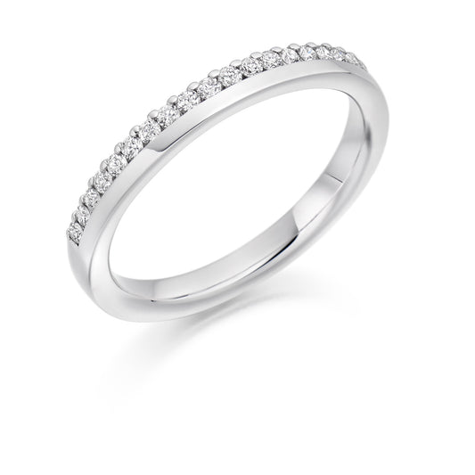 Round Brilliant Cut Offset Micro-claw Set Shaped Eternity Ring
