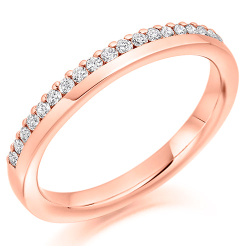 Round Brilliant Cut Offset Micro-claw Set Shaped Eternity Ring