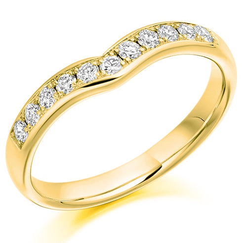 Round Brilliant Cut Grain Set Shaped Eternity Ring