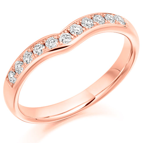 Round Brilliant Cut Grain Set Shaped Eternity Ring