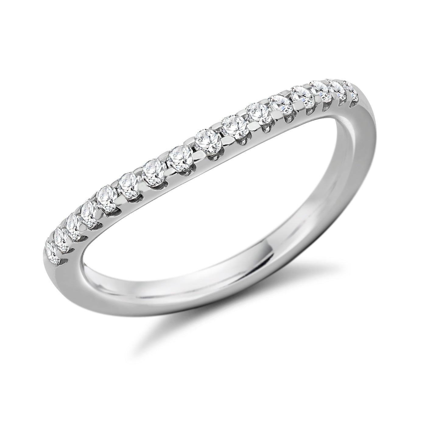 Round Brilliant Cut Micro-claw Set Shaped Eternity Ring