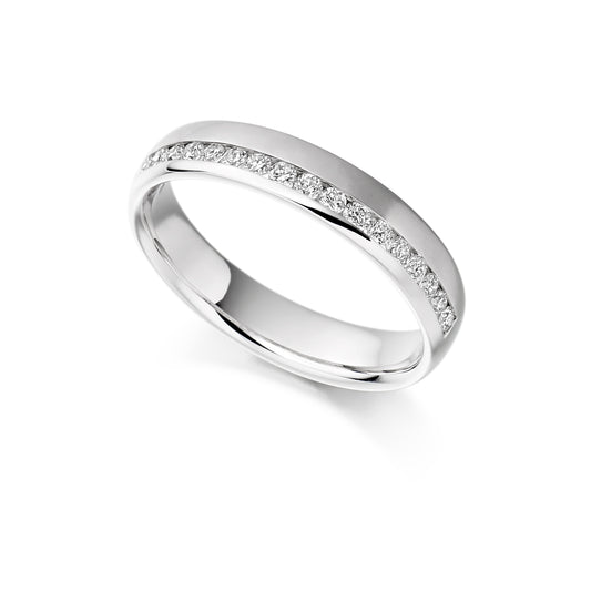 Round Brilliant Cut Diamond Offset Channel Set Eternity Ring