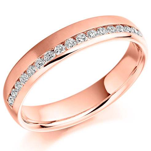 Round Brilliant Cut Diamond Offset Channel Set Eternity Ring