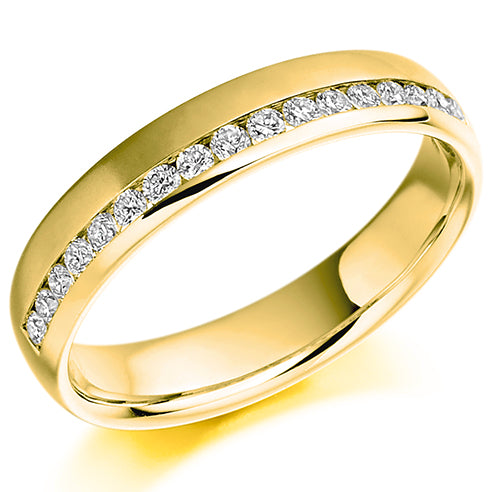 Round Brilliant Cut Diamond Offset Channel Set Eternity Ring