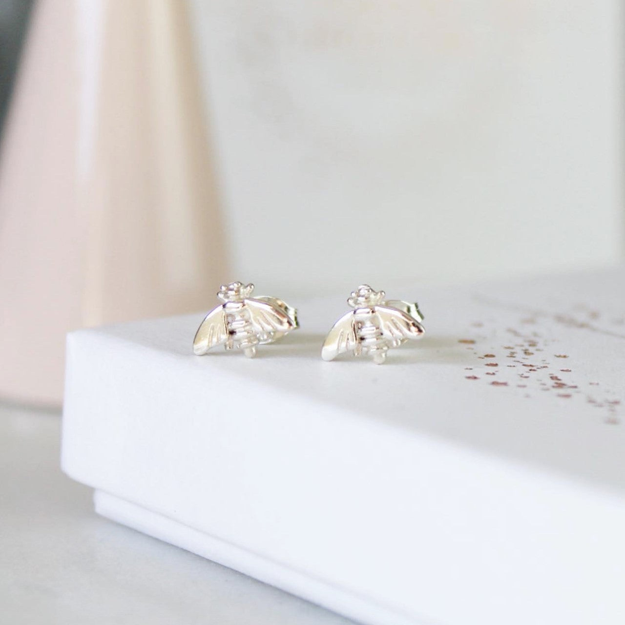 Laura Holland Sterling Silver Bee Studs