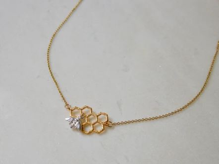 Laura Holland Gold Worker Bee Necklace