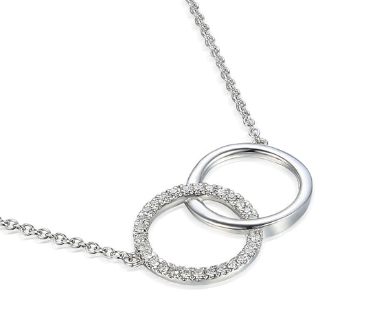 Micro Set Double Circle Diamond Necklace