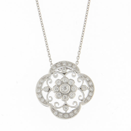 Ungar & Ungar Round Brilliant Cut Diamond Decorative Pendant & Chain