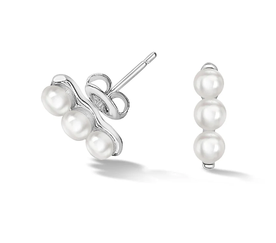 Dower & Hall Timeless Triple Pearl Bar Studs