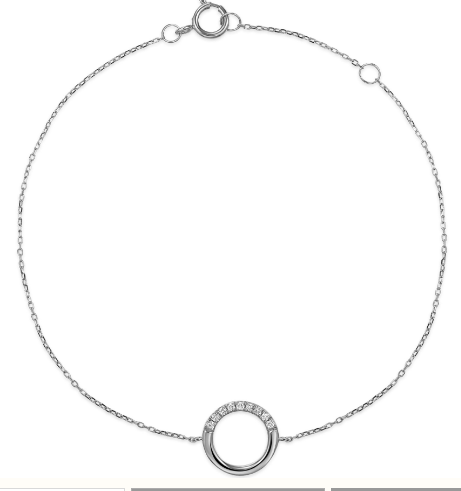 Claw Set Circle Diamond Bracelet