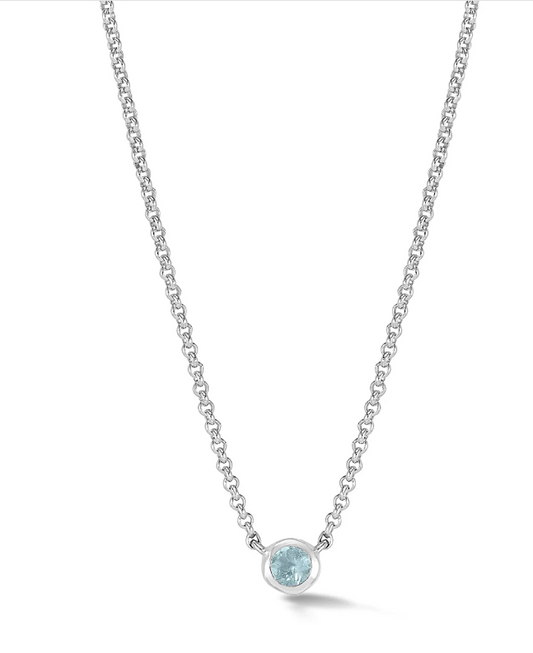 Dower & Hall Aquamarine Round Dewdrop Pendant