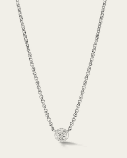 Dower & Hall White Sapphire Round Dewdrop Pendant