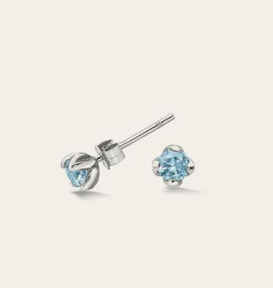 Dower & Hall 3mm Aquamarine Orissa Studs
