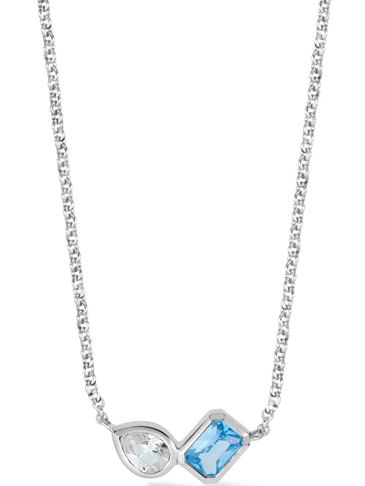Dower & Hall Blue & White Topaz Duo Tutti Frutti Necklace