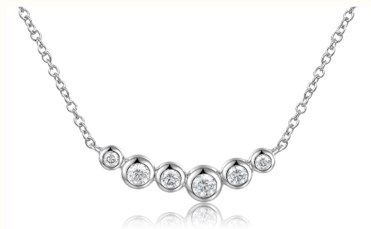 Rubover Set Six Stone Diamond Necklace
