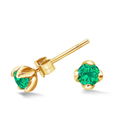 Dower & Hall 4mm Green Garnet Orissa Studs
