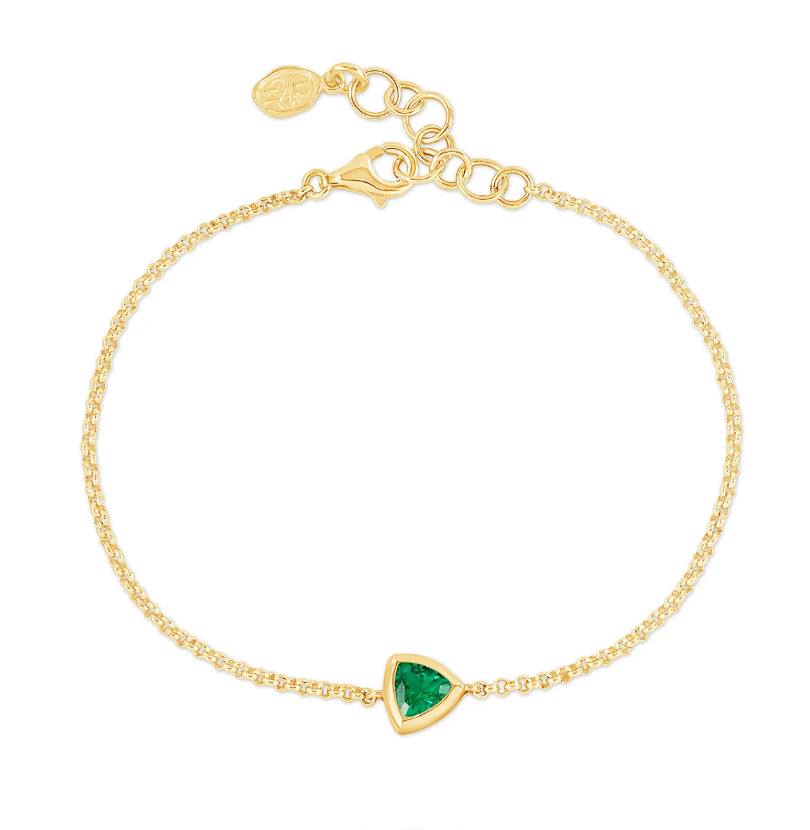 Dower & Hall Green Garnet Trillion Chain Bracelet