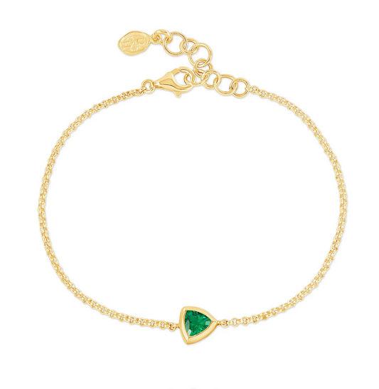 Dower & Hall Green Garnet Trillion Chain Bracelet