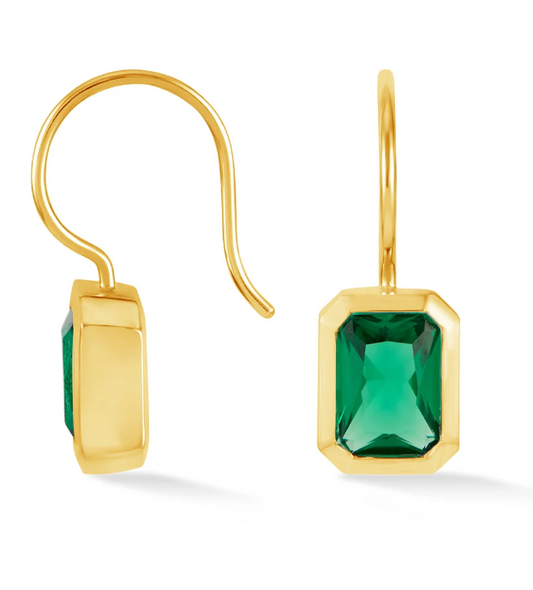 Dower & Hall Octagon Green Garnet Earrings