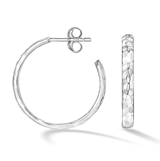Dower & Hall 20mm Hammered Hoop Nomad Earrings
