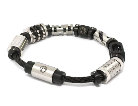 Bailey Fully Loaded Midnight Cable Stainless Steel Bracelet V2