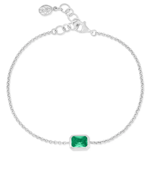 Dower & Hall Green Garnet Octagon Chain Bracelet