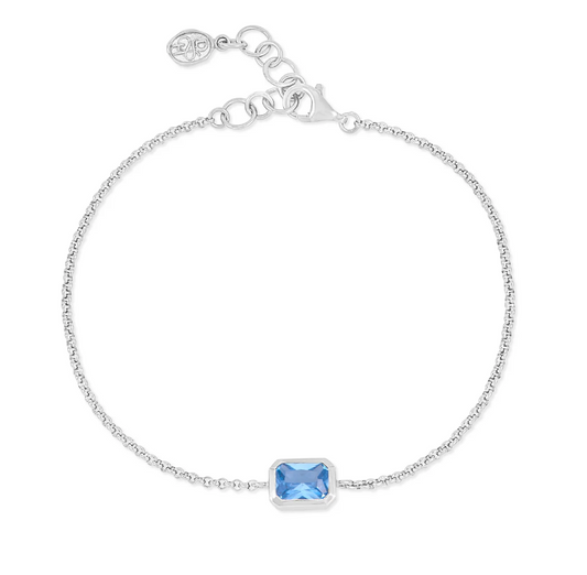 Dower & Hall Blue Topaz Octagon Chain Bracelet