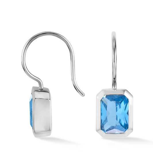 Dower & Hall Octagon Blue Topaz Earrings