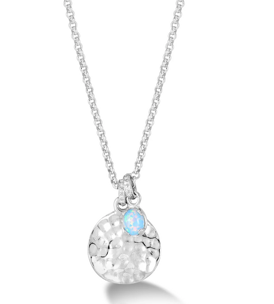 Dower & Hall Blue Hammered Disc & Opal Array