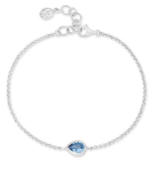 Dower & Hall Blue Topaz Pear Chain Bracelet