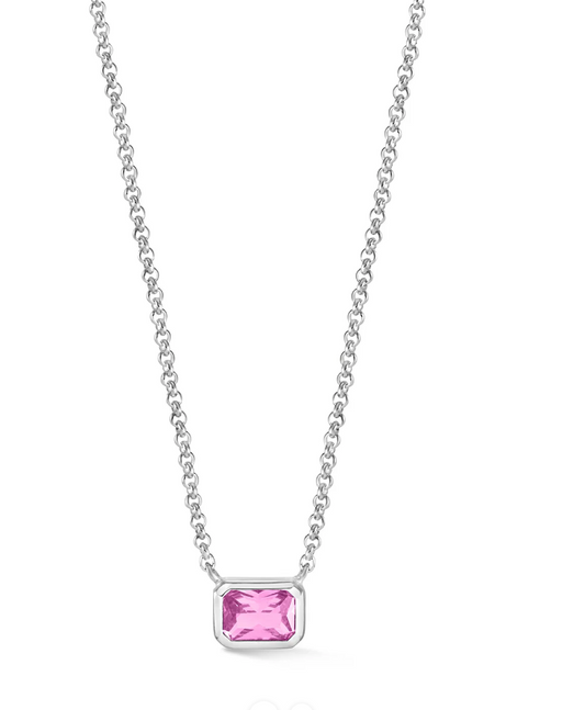 Dower & Hall Octagon Pink Quartz Tutti Frutti Necklace
