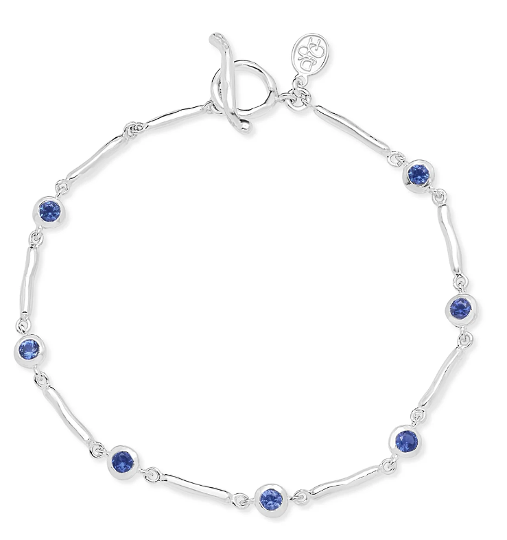 Dower & Hall Blue Sapphire Dewdrop Link Bracelet