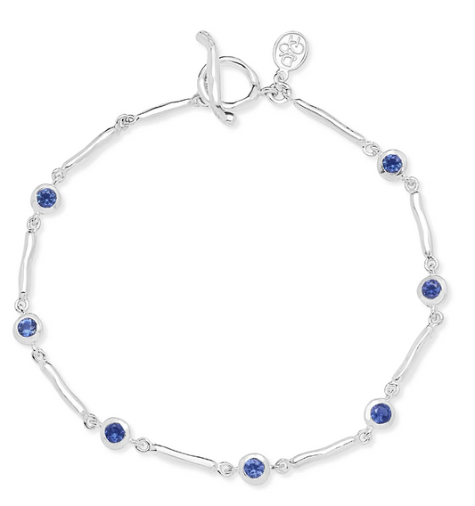 Dower & Hall Blue Sapphire Dewdrop Link Bracelet