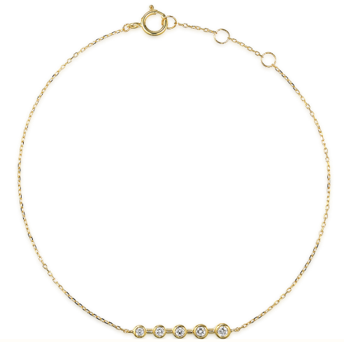Rubover Set Five Stone Diamond Bracelet