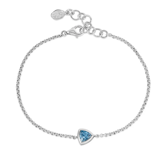 Dower & Hall Blue Topaz Trillion Chain Bracelet