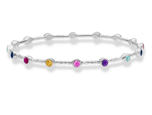 Dower & Hall Round Multi-Coloured Gemstone Array Bangle