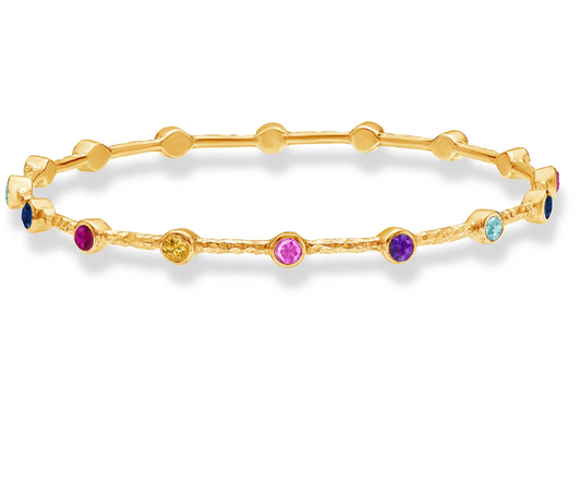 Dower & Hall Round Multi-Coloured Gemstone Array Bangle