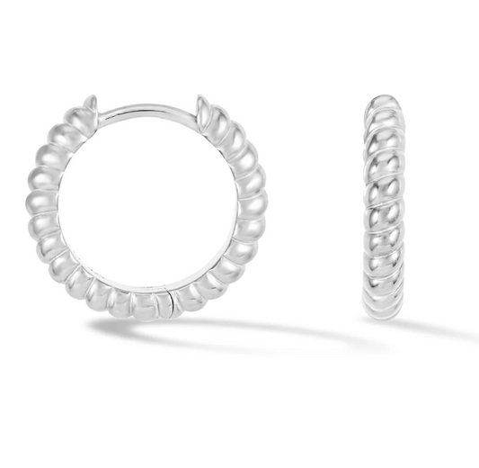 Dower & Hall Twist Huggie Hoops