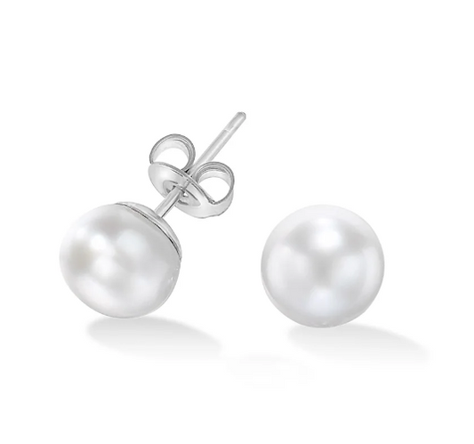 Dower & Hall 8mm Peacock Timeless Freshwater Pearl Studs