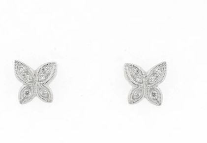 Ungar & Ungar Round Brilliant Cut Diamond Butterfly Earrings