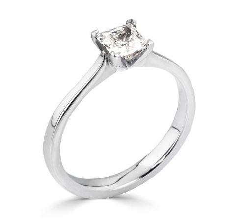 Claw Set Princess Cut Solitaire Ring