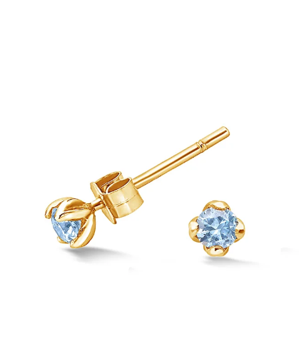 Dower & Hall 3mm Aquamarine Orissa Studs