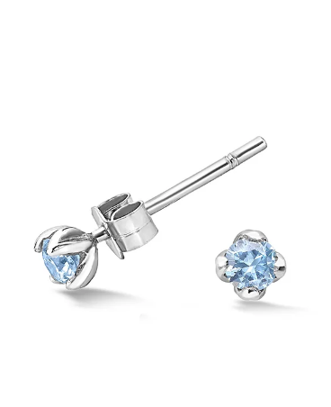 Dower & Hall 3mm Aquamarine Orissa Studs