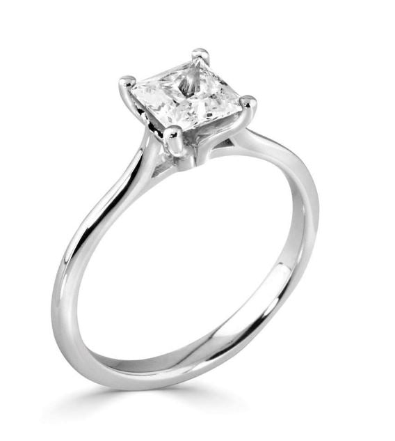 Claw Set Princess Cut Solitaire Ring