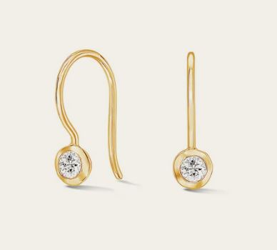 Dower & Hall White Sapphire Dewdrop Earrings