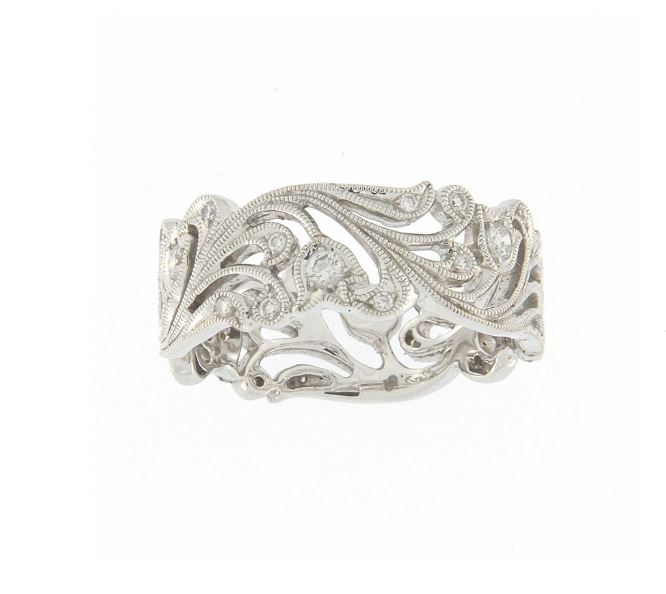 Ungar & Ungar Round Brilliant Cut Diamond Vine Ring